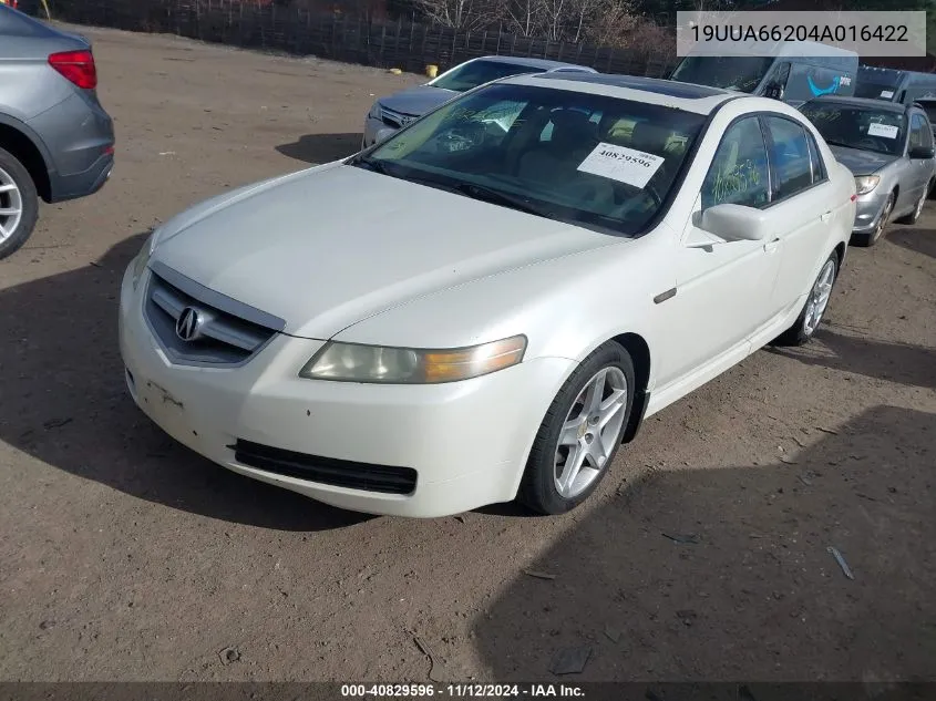 2004 Acura Tl VIN: 19UUA66204A016422 Lot: 40829596