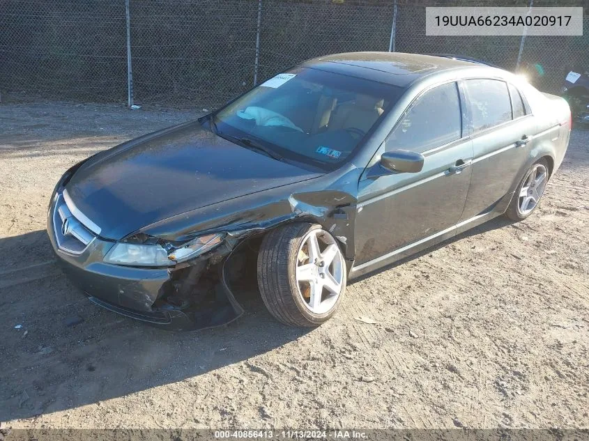 2004 Acura Tl VIN: 19UUA66234A020917 Lot: 40856413