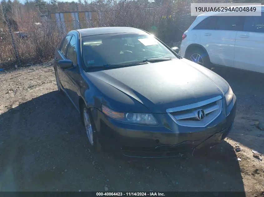 2004 Acura Tl VIN: 19UUA66294A004849 Lot: 40864423