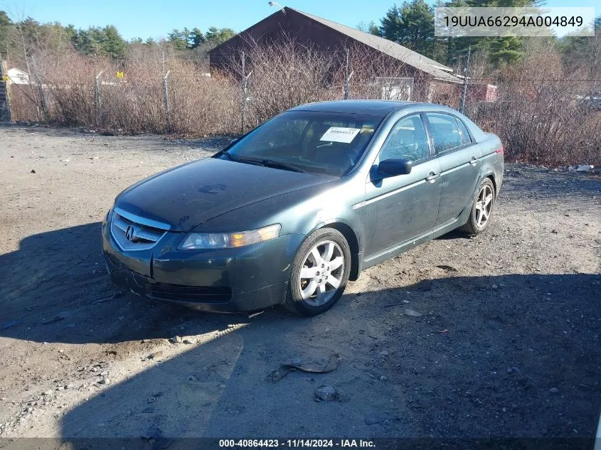 2004 Acura Tl VIN: 19UUA66294A004849 Lot: 40864423