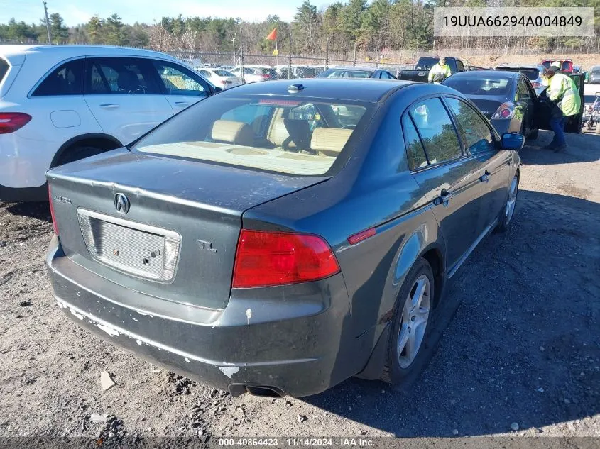 2004 Acura Tl VIN: 19UUA66294A004849 Lot: 40864423