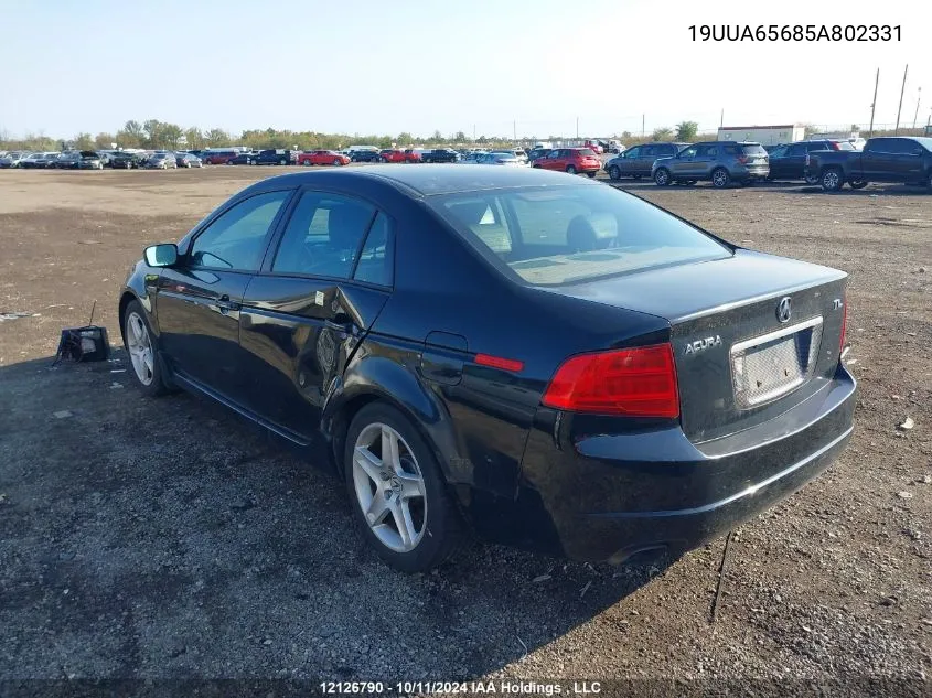 2005 Acura Tl VIN: 19UUA65685A802331 Lot: 12126790