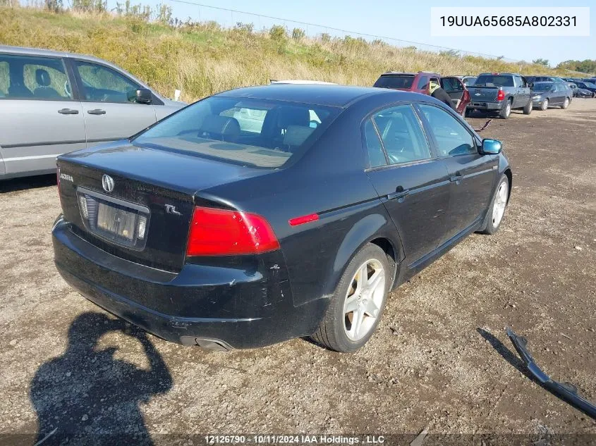 2005 Acura Tl VIN: 19UUA65685A802331 Lot: 12126790