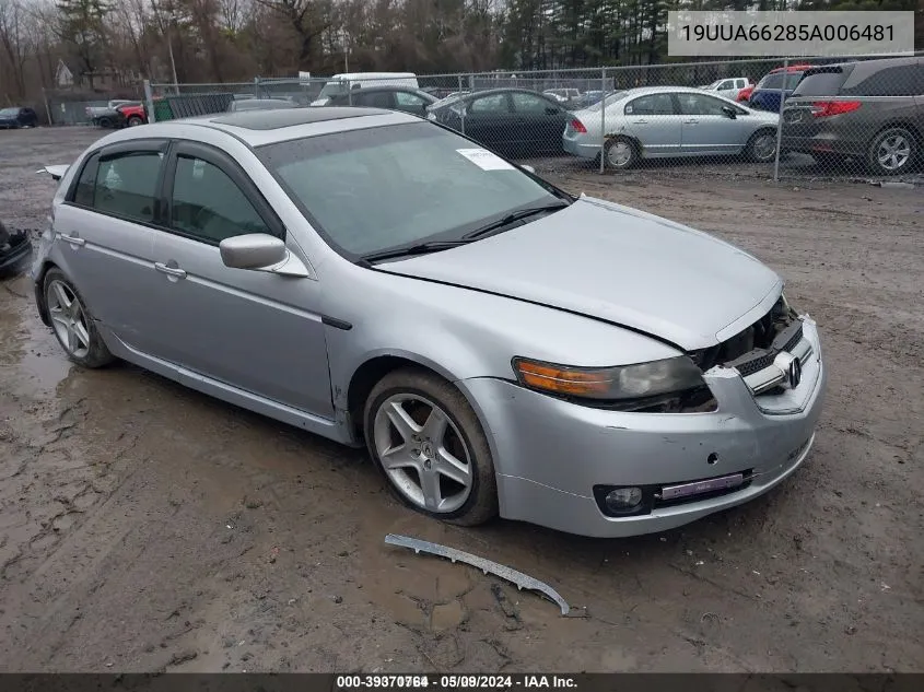 2005 Acura Tl VIN: 19UUA66285A006481 Lot: 39370764