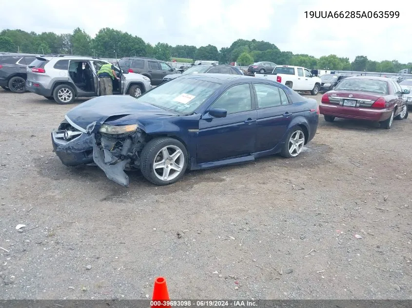 2005 Acura Tl VIN: 19UUA66285A063599 Lot: 39693098