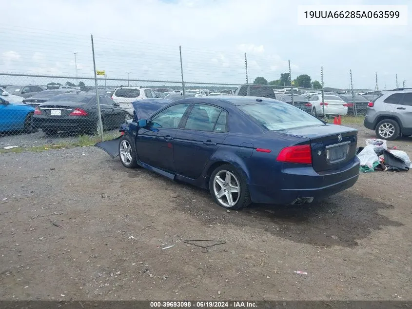 2005 Acura Tl VIN: 19UUA66285A063599 Lot: 39693098