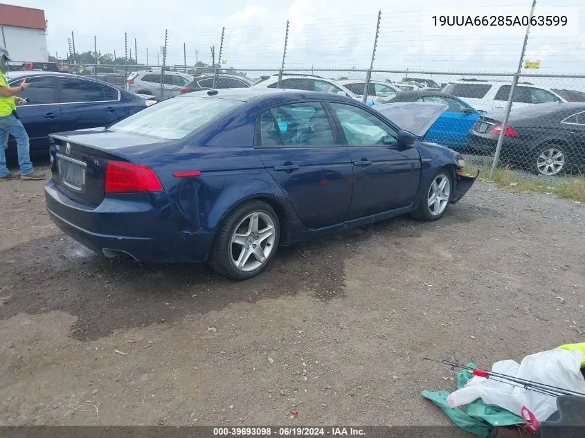 2005 Acura Tl VIN: 19UUA66285A063599 Lot: 39693098