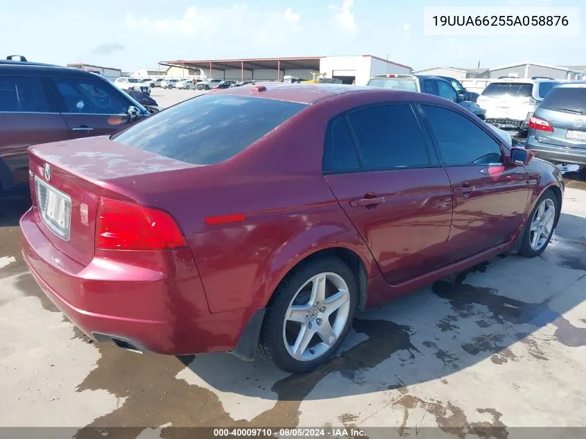 2005 Acura Tl VIN: 19UUA66255A058876 Lot: 40009710