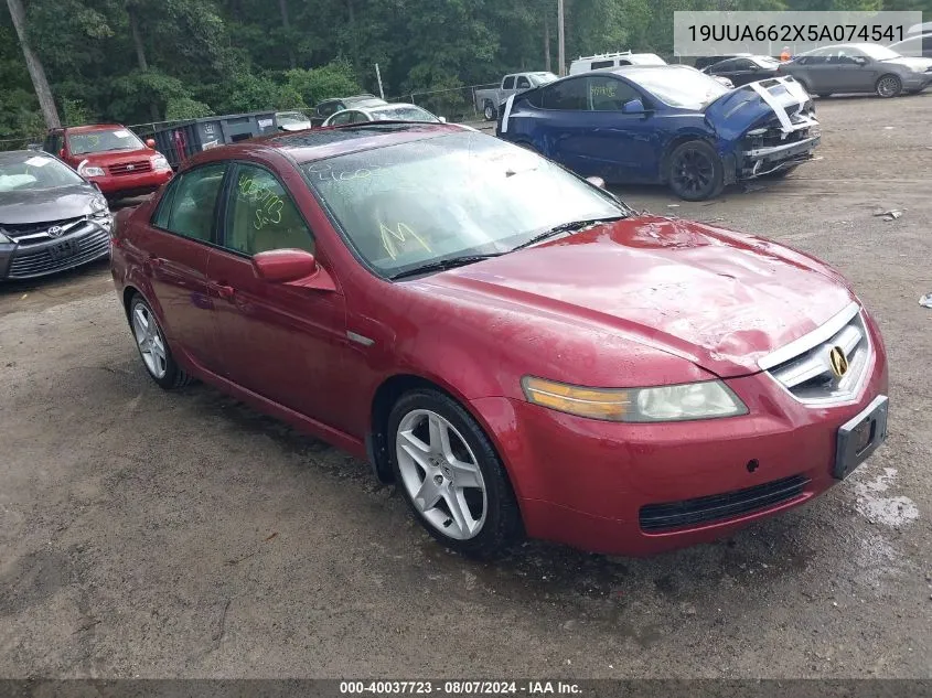 2005 Acura Tl VIN: 19UUA662X5A074541 Lot: 40037723