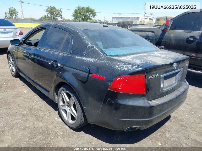 2005 Acura Tl VIN: 19UUA66235A025035 Lot: 40100476