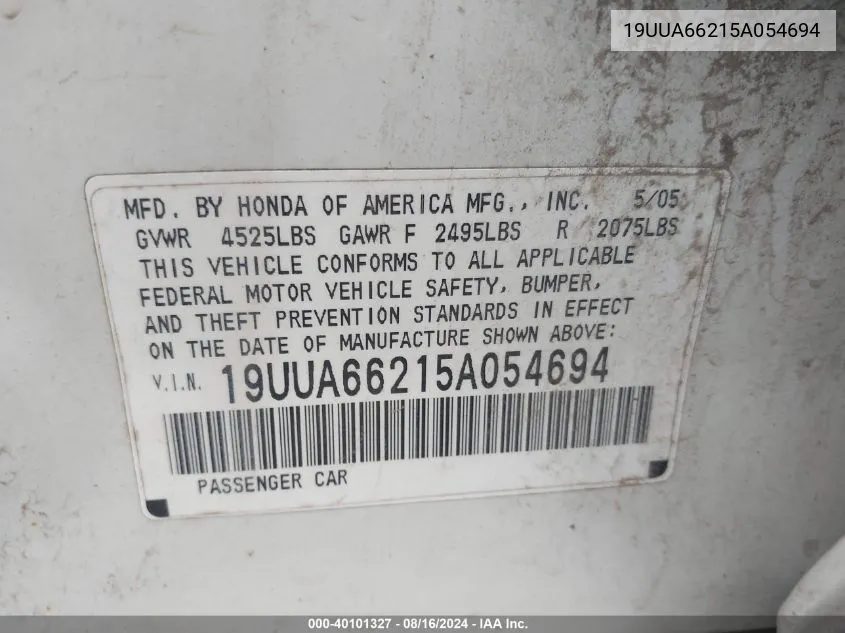 19UUA66215A054694 2005 Acura Tl