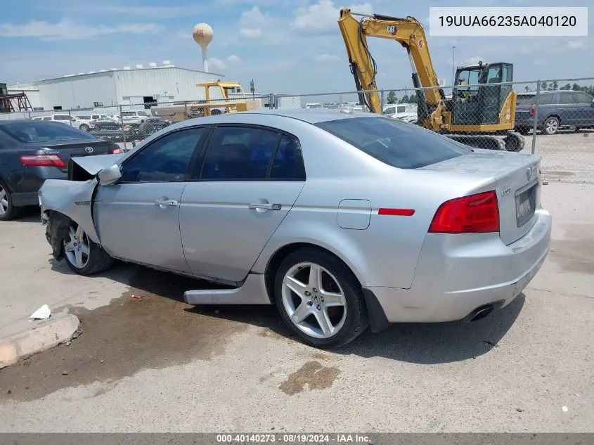 2005 Acura Tl VIN: 19UUA66235A040120 Lot: 40140273