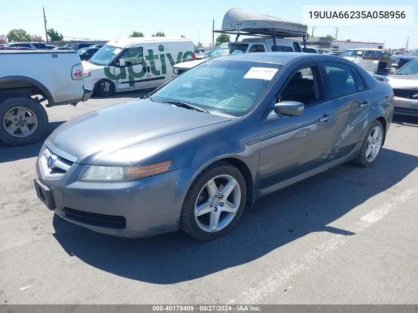 2005 Acura Tl VIN: 19UUA66235A058956 Lot: 40179409