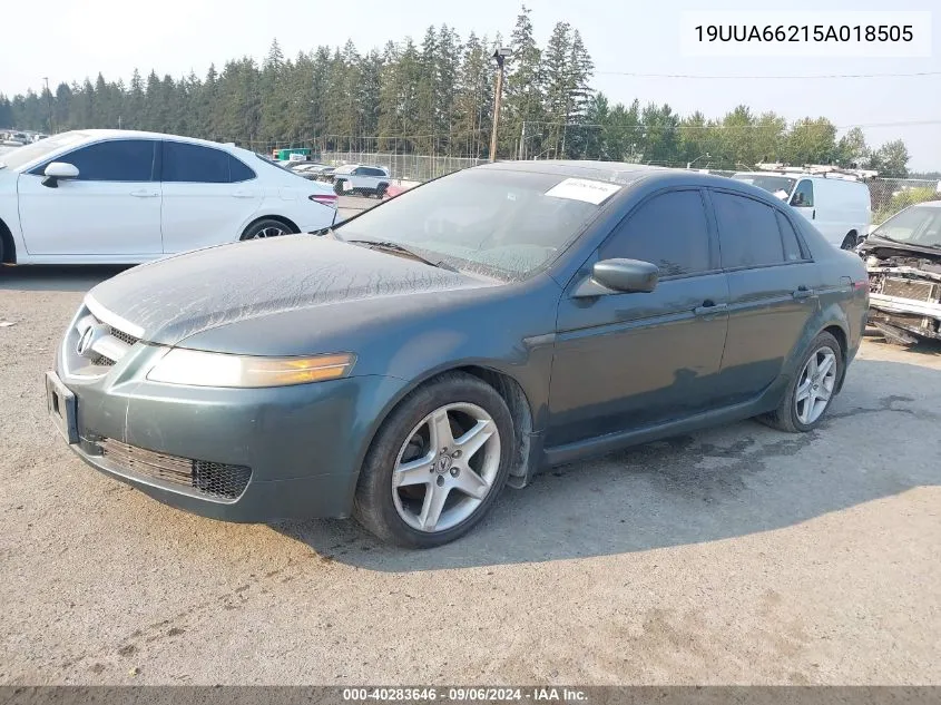 2005 Acura Tl VIN: 19UUA66215A018505 Lot: 40283646