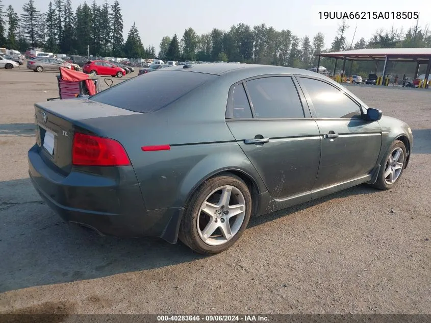 2005 Acura Tl VIN: 19UUA66215A018505 Lot: 40283646