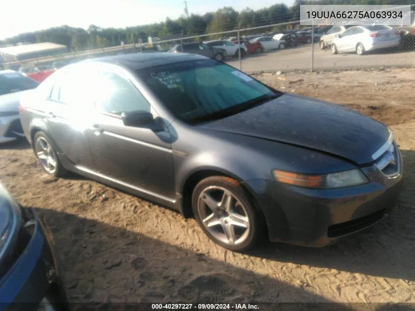 2005 Acura Tl VIN: 19UUA66275A063934 Lot: 40297227