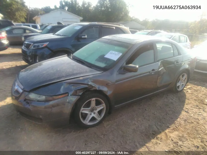 2005 Acura Tl VIN: 19UUA66275A063934 Lot: 40297227