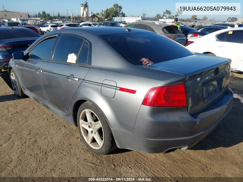 2005 Acura Tl VIN: 19UUA66205A079943 Lot: 40322014