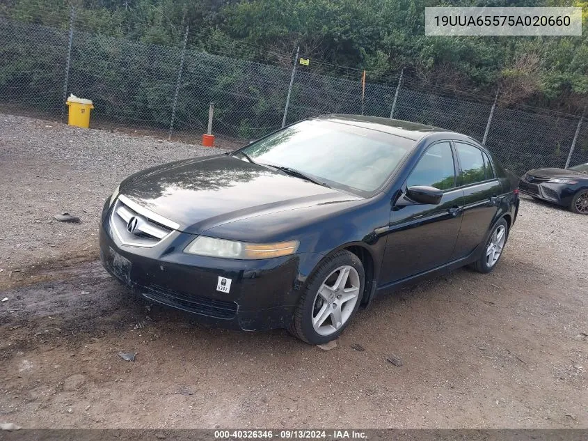 2005 Acura Tl VIN: 19UUA65575A020660 Lot: 40326346