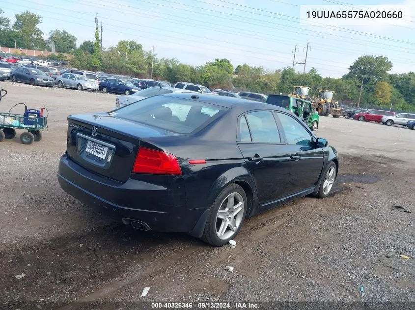 2005 Acura Tl VIN: 19UUA65575A020660 Lot: 40326346