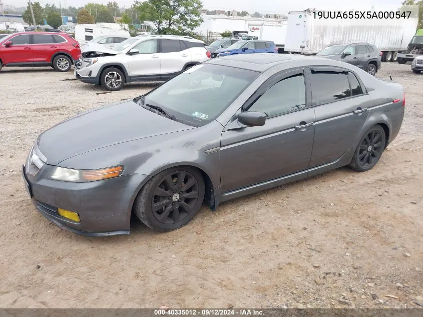 2005 Acura Tl VIN: 19UUA655X5A000547 Lot: 40335012