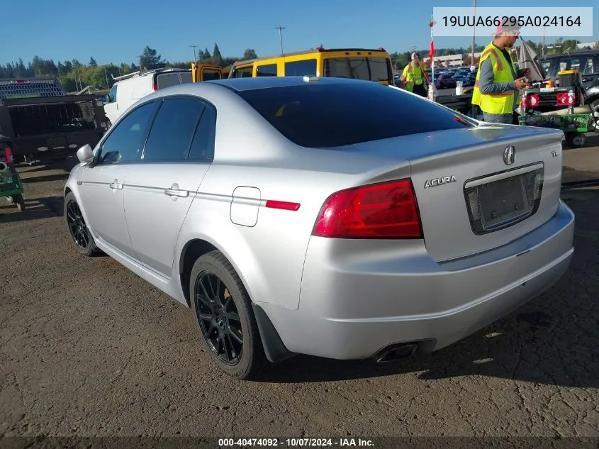 2005 Acura Tl VIN: 19UUA66295A024164 Lot: 40474092