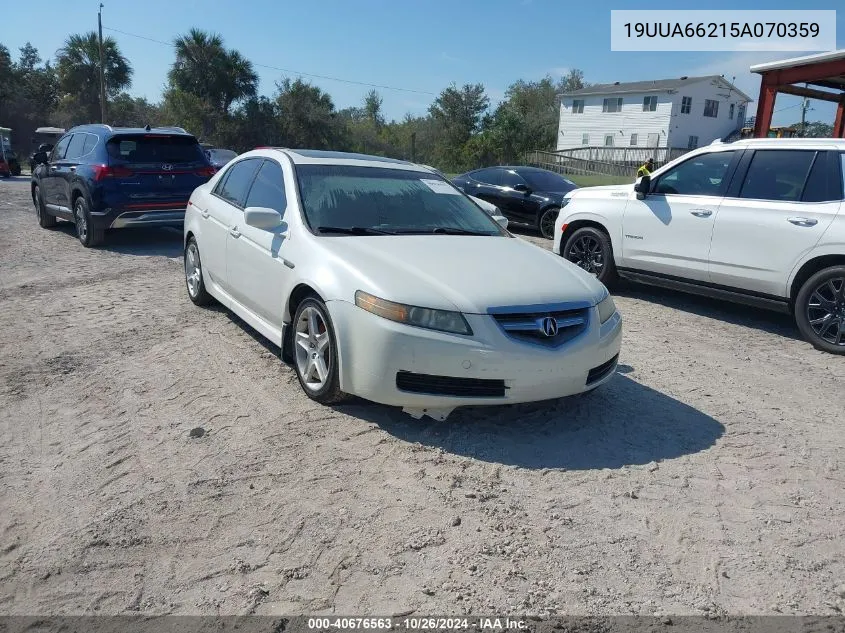 2005 Acura Tl VIN: 19UUA66215A070359 Lot: 40676563