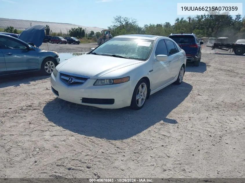 2005 Acura Tl VIN: 19UUA66215A070359 Lot: 40676563