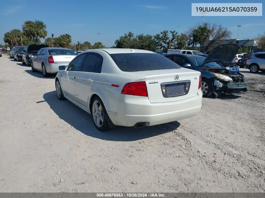 2005 Acura Tl VIN: 19UUA66215A070359 Lot: 40676563