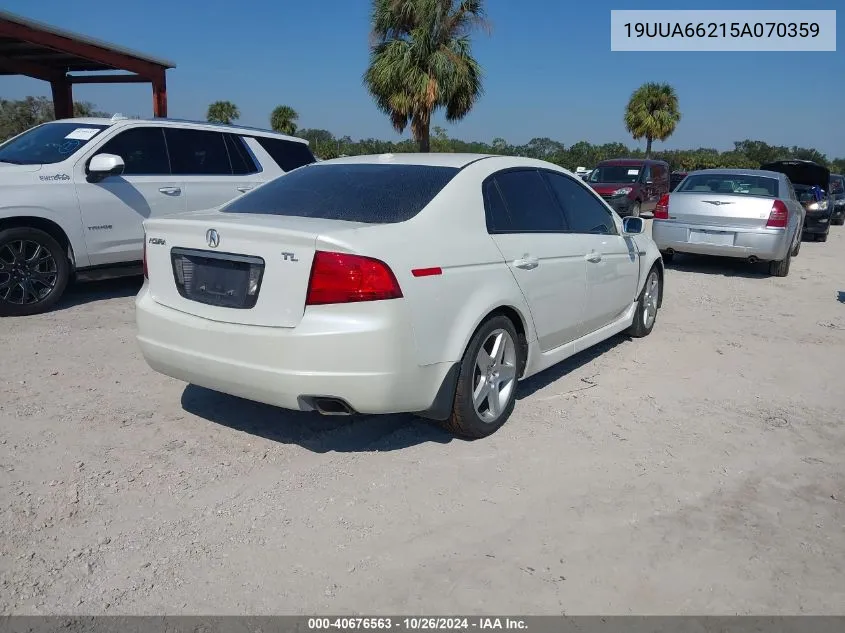 2005 Acura Tl VIN: 19UUA66215A070359 Lot: 40676563