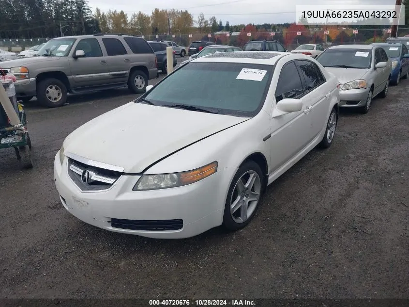 19UUA66235A043292 2005 Acura Tl Base W/Nav System (A5)