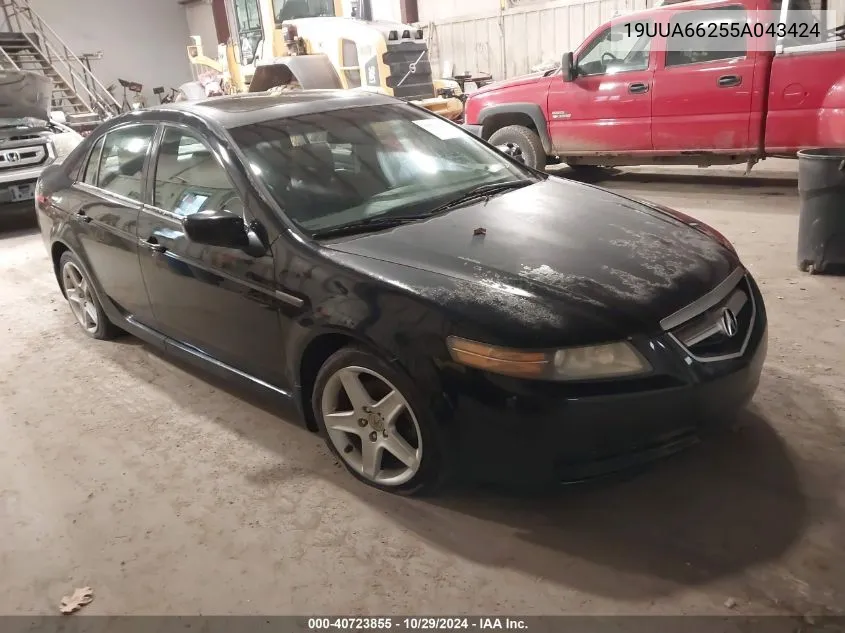 2005 Acura Tl Base W/Nav System (A5) VIN: 19UUA66255A043424 Lot: 40723855