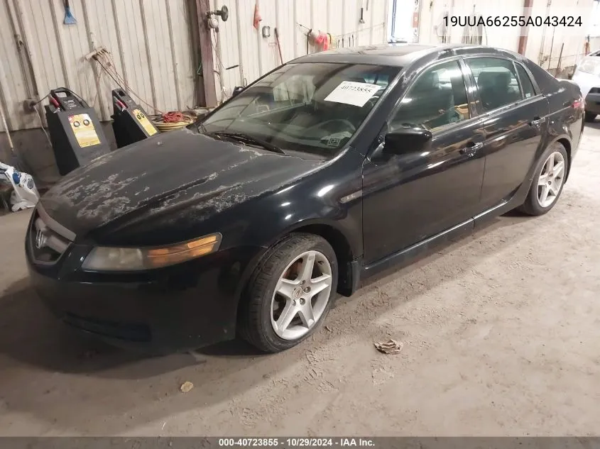 2005 Acura Tl Base W/Nav System (A5) VIN: 19UUA66255A043424 Lot: 40723855