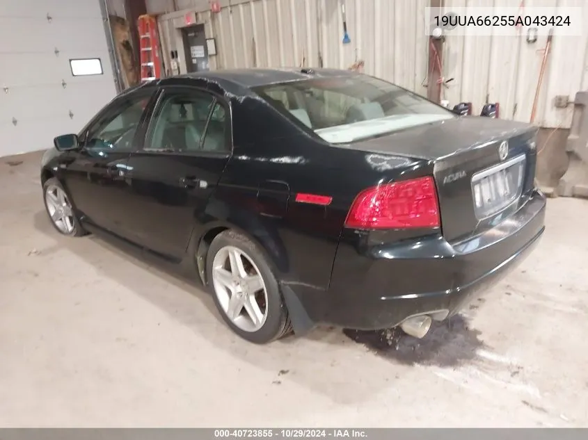 2005 Acura Tl Base W/Nav System (A5) VIN: 19UUA66255A043424 Lot: 40723855