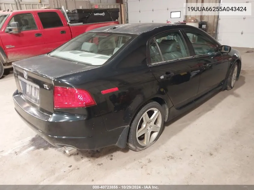 2005 Acura Tl Base W/Nav System (A5) VIN: 19UUA66255A043424 Lot: 40723855