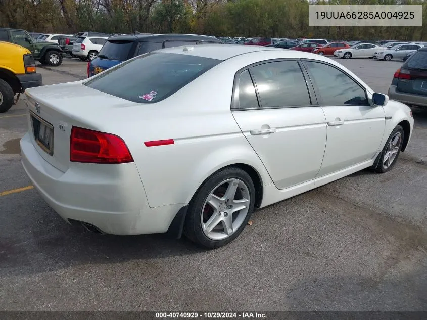 19UUA66285A004925 2005 Acura Tl Base W/Nav System (A5)