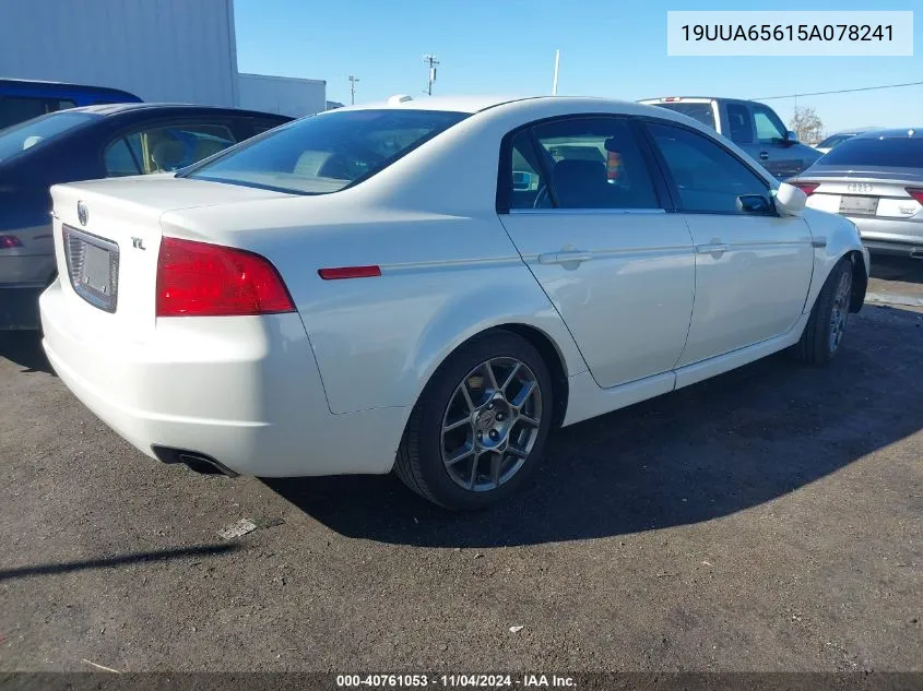 2005 Acura Tl VIN: 19UUA65615A078241 Lot: 40761053