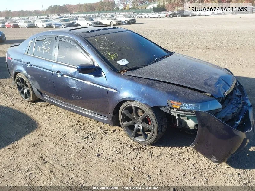 2005 Acura Tl Base W/Nav System (A5) VIN: 19UUA66245A011659 Lot: 40766490