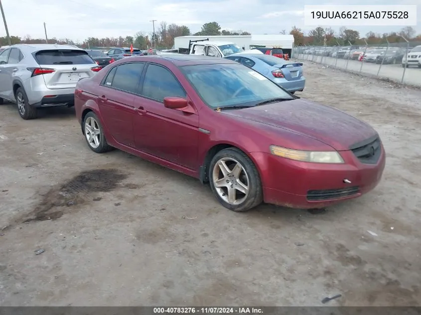 2005 Acura Tl Base W/Nav System (A5) VIN: 19UUA66215A075528 Lot: 40783276