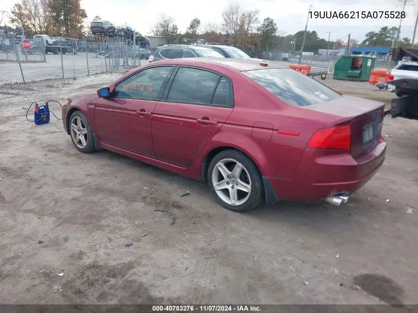 2005 Acura Tl Base W/Nav System (A5) VIN: 19UUA66215A075528 Lot: 40783276