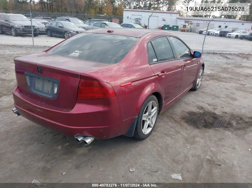 2005 Acura Tl Base W/Nav System (A5) VIN: 19UUA66215A075528 Lot: 40783276