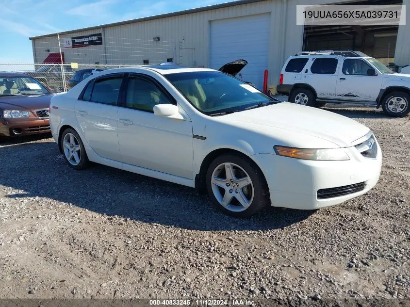 2005 Acura Tl VIN: 19UUA656X5A039731 Lot: 40833245