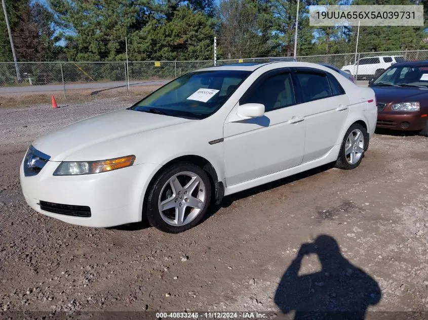 2005 Acura Tl VIN: 19UUA656X5A039731 Lot: 40833245