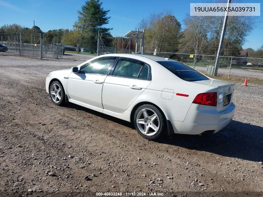 2005 Acura Tl VIN: 19UUA656X5A039731 Lot: 40833245