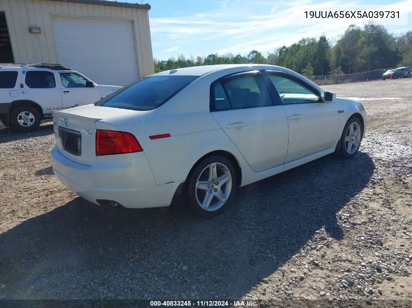 2005 Acura Tl VIN: 19UUA656X5A039731 Lot: 40833245