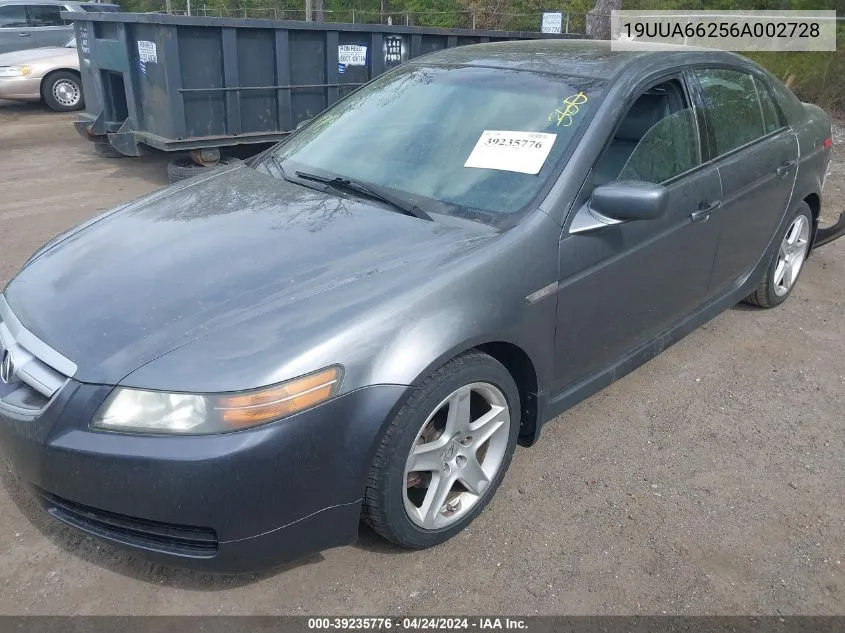 2006 Acura Tl VIN: 19UUA66256A002728 Lot: 39235776