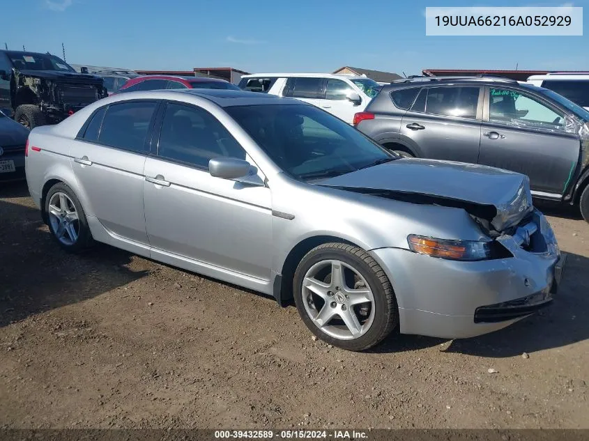 2006 Acura Tl VIN: 19UUA66216A052929 Lot: 39432589