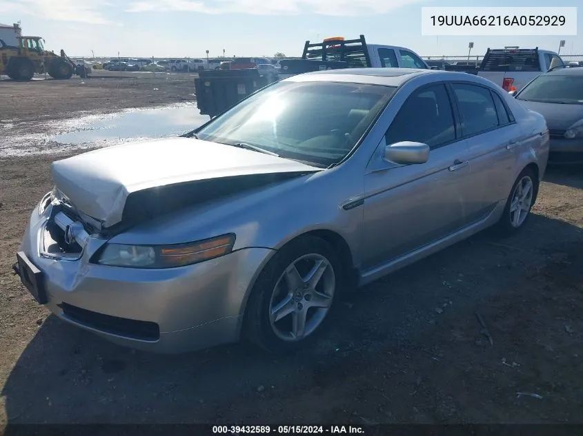 2006 Acura Tl VIN: 19UUA66216A052929 Lot: 39432589