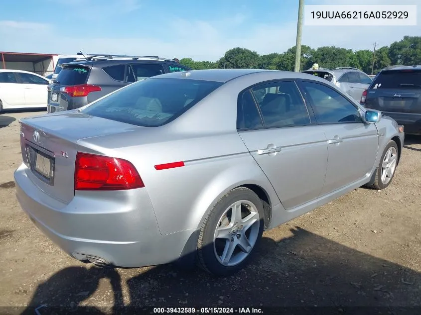 2006 Acura Tl VIN: 19UUA66216A052929 Lot: 39432589