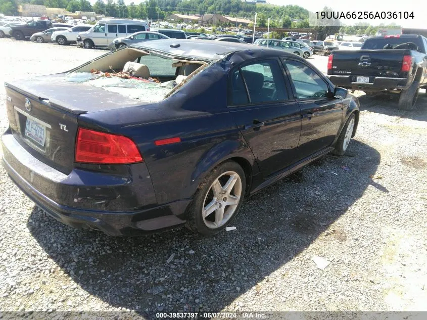 2006 Acura Tl VIN: 19UUA66256A036104 Lot: 39537397